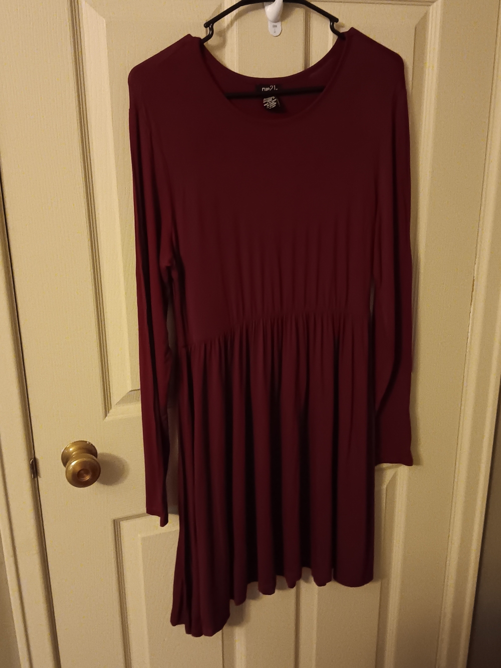 Rue21 Women’s Long Sleeve Wine Swing Dress